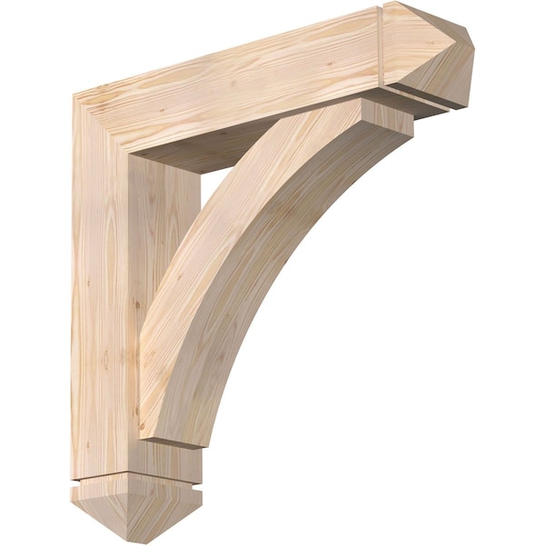 Ekena Millwork Thorton Arts and Crafts Smooth Bracket w/ Offset Brace, Douglas Fir, 7 1/2"W x 32"D x 32"H BKT0806X32X32THR03SDF - main